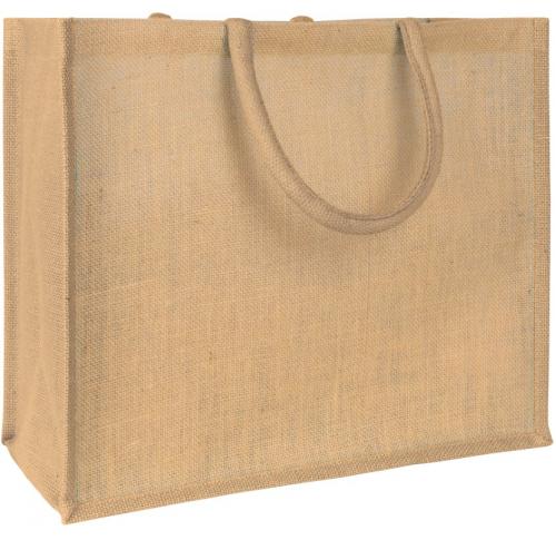 Custom Branded Eco Jute Shopper Tote Bags  - Natural